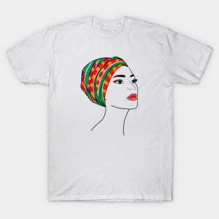 Beautiful african girl in turban T-Shirt